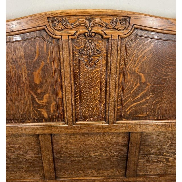 Brown Vintage French Louis XVI Bed Frame in Oak For Sale - Image 8 of 12