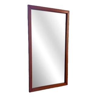 Rectangular Danish Teak Mirror, 1960s For Sale