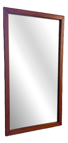 Rectangular Danish Teak Mirror, 1960s
