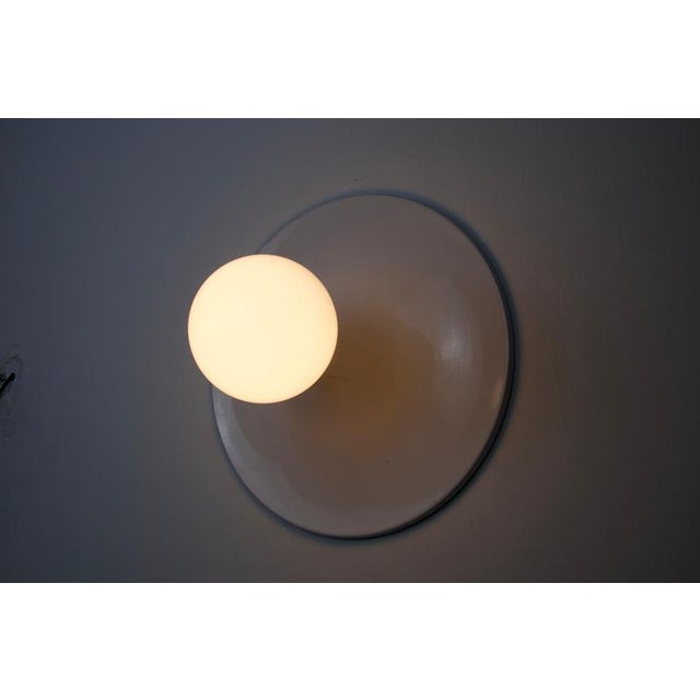 1960s Vintage White Disc-Shaped Flush Mount, Italy, 1960s For Sale - Image 5 of 11