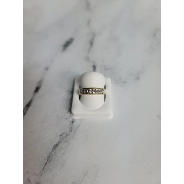 Two Row Diamond Wedding Band .52cttw 14K Yellow Gold, Size 7.5 For Sale - Image 4 of 4