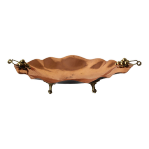 Vintage Italian Franch Eevino Handmade Polished Copper Brass Decorative Bowl Footed