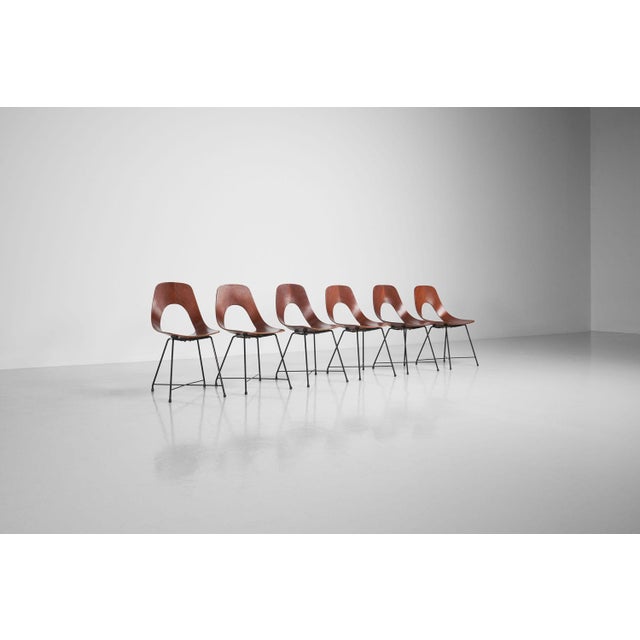 Ariston Dining Chairs by Augusto Bozzi for Saporiti, 1954, Set of 6 For Sale - Image 3 of 16
