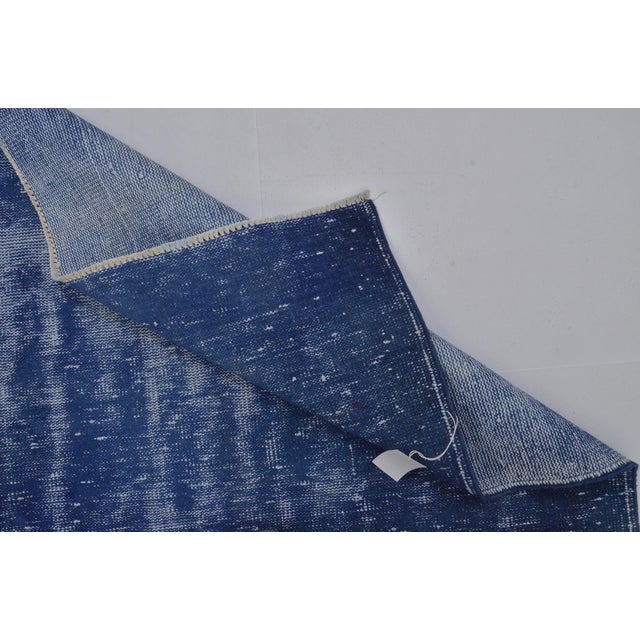 Blue Vintage Handknotted Wool Carpet For Sale - Image 10 of 10