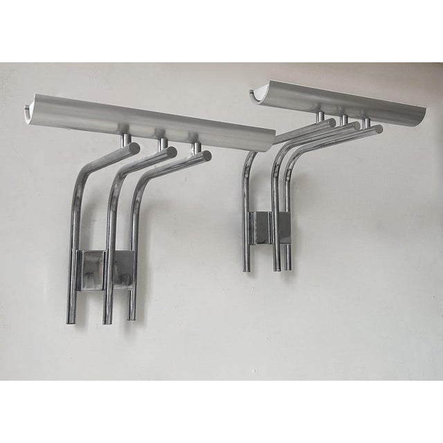 Vintage Studio Wall Lighting in Chrome Metal, 1978, Set of 2 For Sale - Image 9 of 12