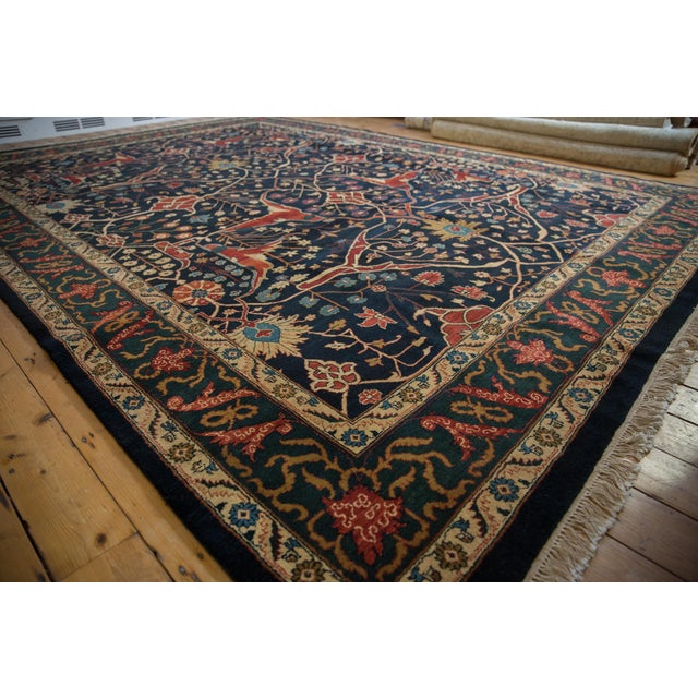 Blue 1980s Vintage Indian Bijar Design Wool Carpet For Sale - Image 8 of 11