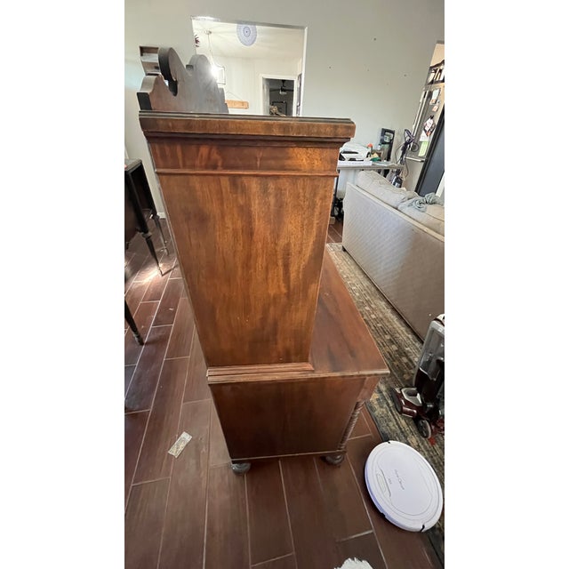 Wood Mahogany Secretary Desk, Likely Dating to the George III Period Late 18th Century For Sale - Image 7 of 10