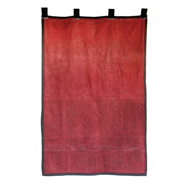 A Textural Vintage India Beaded Fabric Patchwork Wall Hanging. Each Textile is Antique and unique, then hand embroidered...