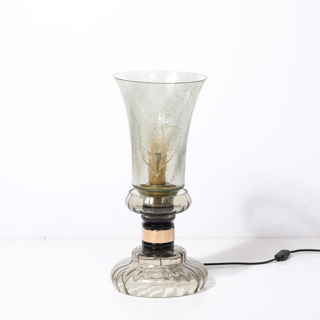 Cenedese 1970s Mid-Century Modern Enclosed Tulip Form Smoked Hand-Blown Murano Glass by Cenedese For Sale - Image 4 of 16