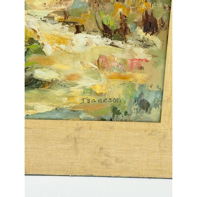 Industrial Landscape in WPA Style by Isaacson, Mid-20th Century. Oil on Board, Measures: 35.5" w x 25.625" h. This WPA...