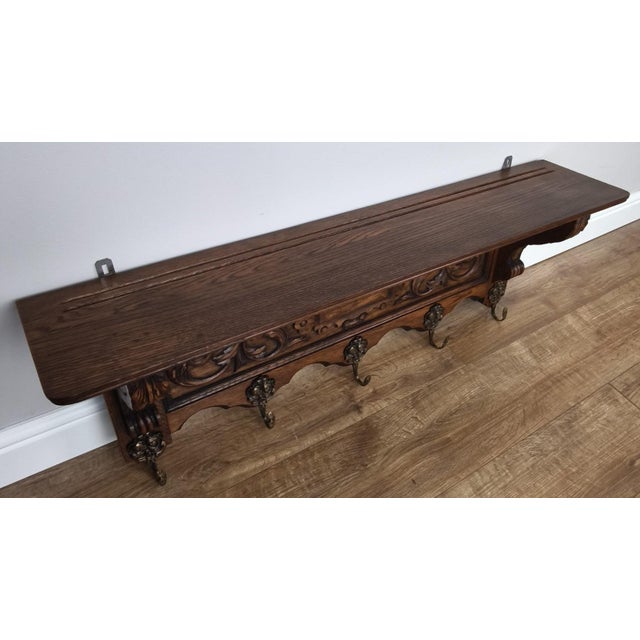 Gold Vintage French Coat Rack in Oak For Sale - Image 8 of 10