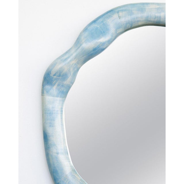 Bleached Maple and Wood Stain Round Wall Mirror by Alexander Knysch For Sale - Image 4 of 8