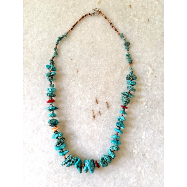 Gorgeous, rare vintage turquoise, and coral Native American beaded necklace