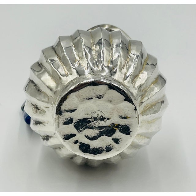 Silver Parrot Pitcher With Lapis and Turquoise Inlay, Los Fajardo, Mexico 1960s For Sale - Image 14 of 16