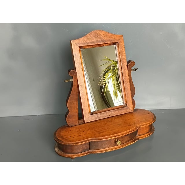 French 19th Century Table Mirror in Solid Wood. For Sale - Image 4 of 10