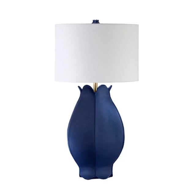 New special order item. Not vintage. Let the Mae Floral Inspired Navy Glazed Ceramic Table Lamp bloom in your home! Its...