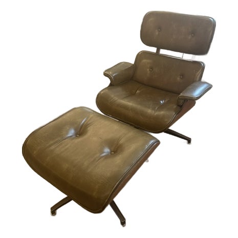 MCM Eames Style Lounge Chair & Ottoman For Sale