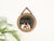 Delightful Mid-Century organic round mirror with an adjustable chain, fully handmade in curved rattan, hand-woven wicker,...