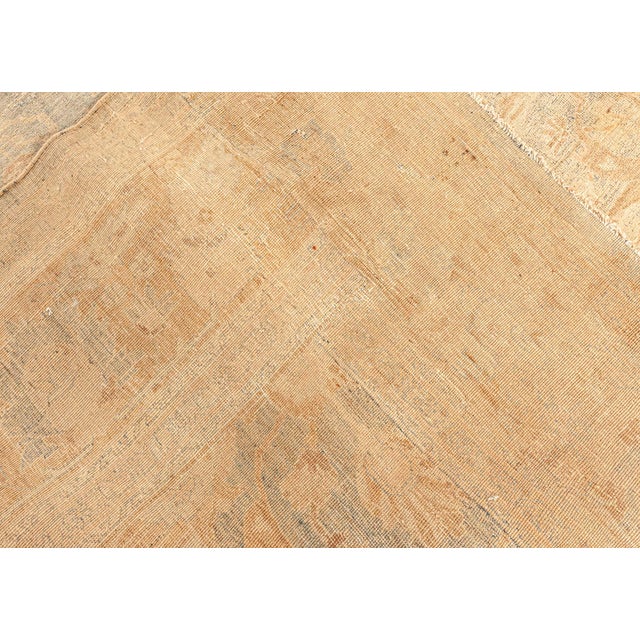 Persian Authentic Persian Tabriz Beige Green Handmade Wool Rug For Sale - Image 3 of 6