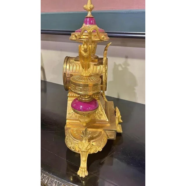 Important empire table clock 19th century émile gallé 19th century french. In gilded bronze, surmounted by birds....