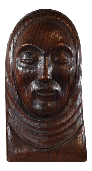 Early 20th Century John Rood Carved Wood Sculpture Signed