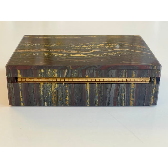 1950s Handcrafted Box in Tiger Iron, Italy, 1950s For Sale - Image 5 of 15