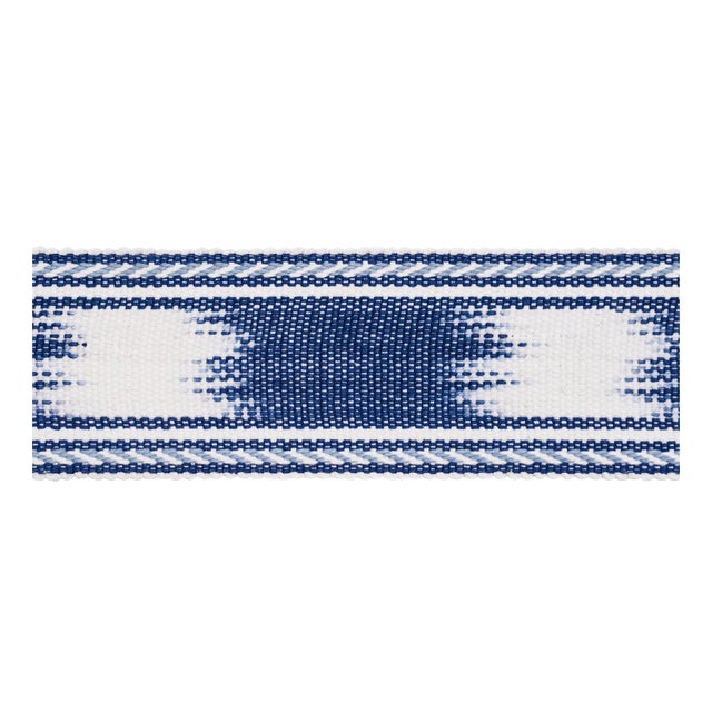 SAMPLE - Schumacher Banyan Tape Narrow In Blue For Sale