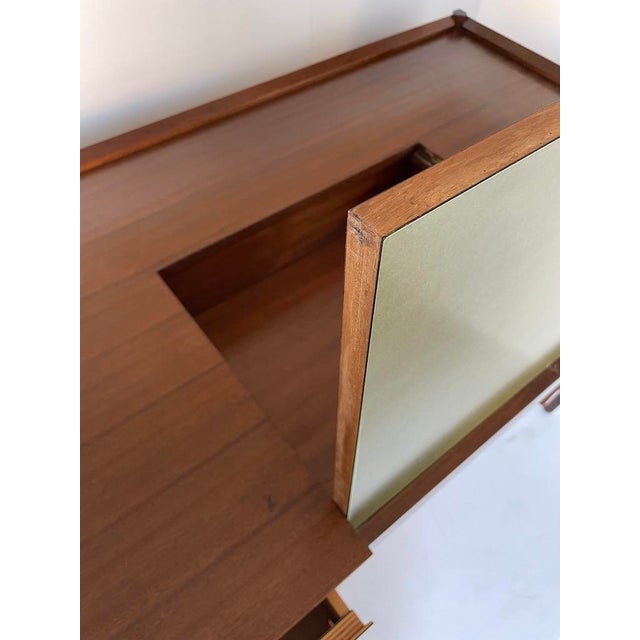 Brown Desk with Drawers, 1950 For Sale - Image 8 of 15