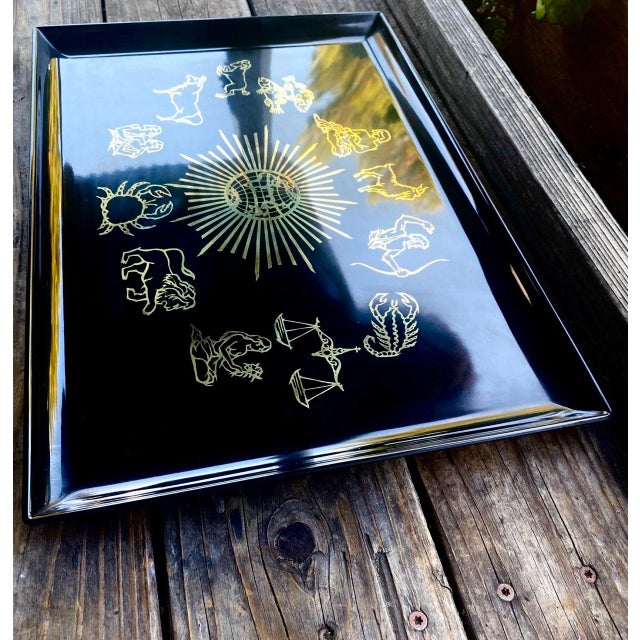 Celestial Zodiac Tray Vintage Couroc of Monterey | 12 Astrological Signs | Mid-Century California Design For Sale - Image 4 of 15