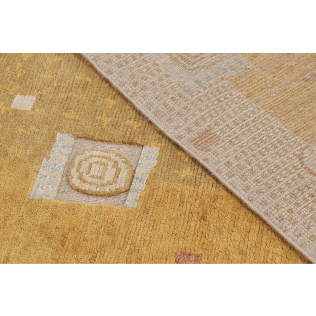 Gold Contemporary Swedish Deco Style Gold Wool, Sari Silk & Natural Silk Rug by Rug & Kilim For Sale - Image 8 of 10