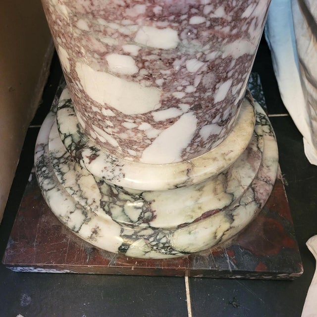 Medici Vase on Marble Column, 1900s For Sale - Image 12 of 18