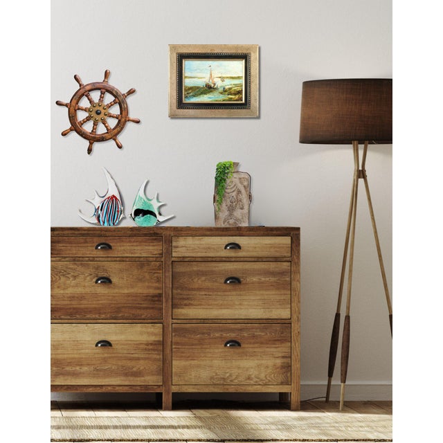 French Normandy Coastal Scene With Oyster Gatherers For Sale - Image 4 of 4