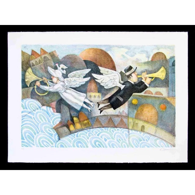 Lithograph on Magnani-Pescia paper. Paper size 35cmx50cm, work size 26cmx40cm. Excellent condition, no defects. Ermanno...