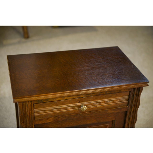 Mid-Century Modern Brutalist Oak Bedside Table, 1960s For Sale - Image 3 of 10