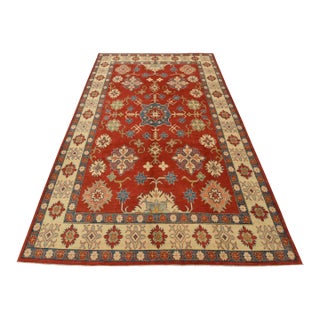 Kazak Rug 8’6” X 13’4” Red Wool Tribal Hand-Knotted Oriental Carpet For Sale