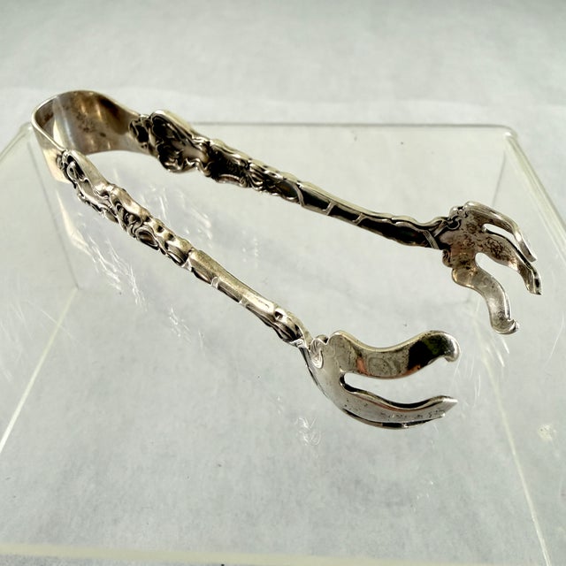 Unger Brothers ‘Douvaine’ Art Nouveau Sterling Silver Sugar Tongs For Sale - Image 11 of 15