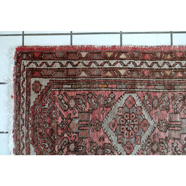 Cream 1940s, Vintage Persian Hamadan Rug 2' X 3' For Sale - Image 8 of 11