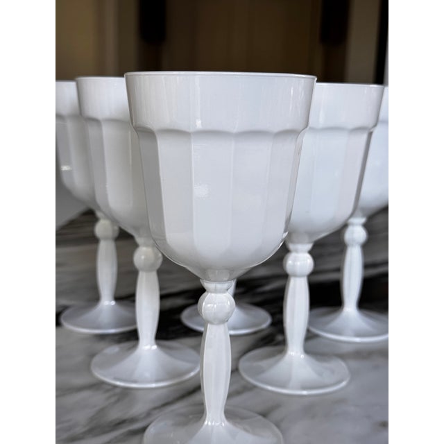 Watts, London Florentine Renaissance White Goblets - Set of 6 For Sale - Image 11 of 12