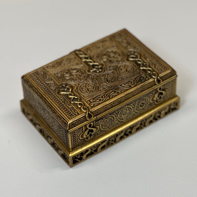Tiffany Studios New York No. 1680 Venetian Bronze Cigar & Cigarette Box An exceptional and highly collectible Tiffany...