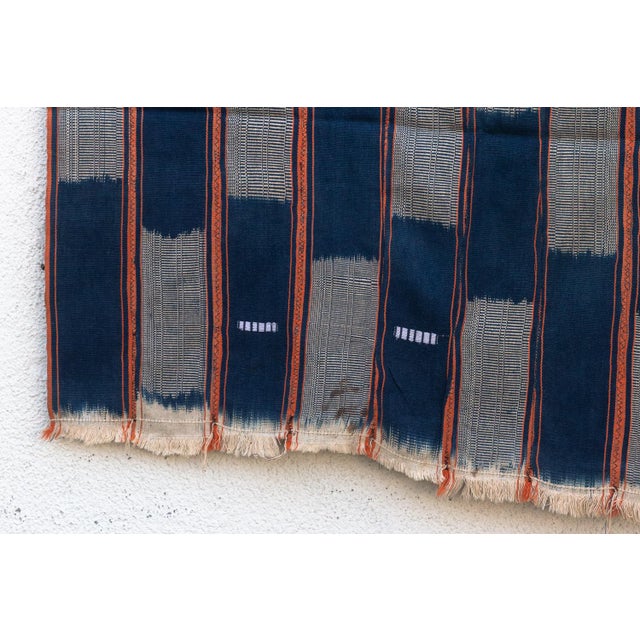 Vintage Baoule African "Bandama Current" Ikat Throw For Sale - Image 4 of 7