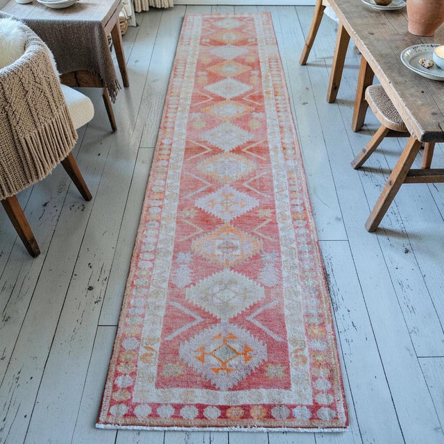 Tribal Turkish Hand-Knotted Runner Rug Hallway Decor For Sale - Image 3 of 14