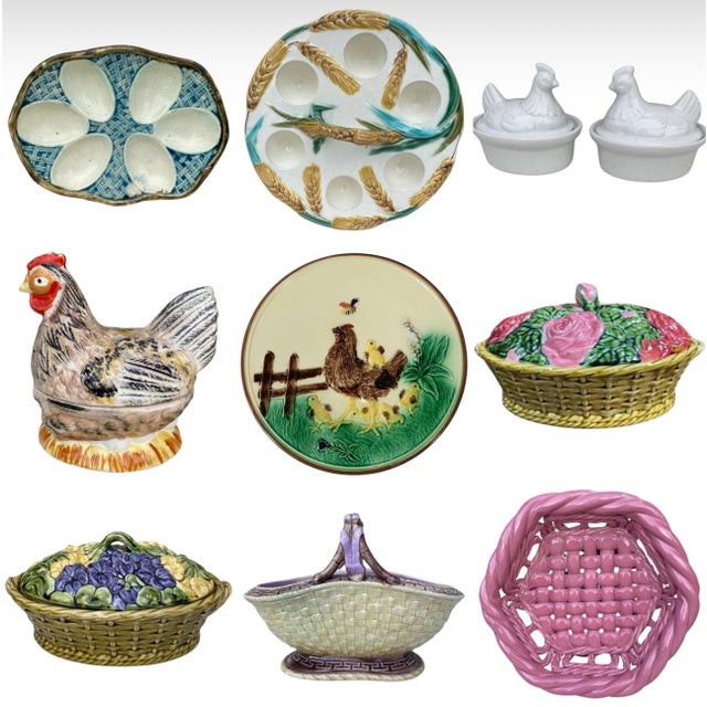 French Majolica Chick Egg Cup Circa 1890 For Sale - Image 9 of 9