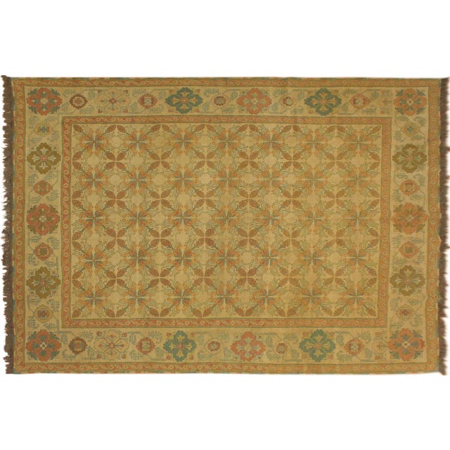 Tribal Soumak Beige/Brown Wool Rug - 7'6'' X 10'3'' For Sale - Image 9 of 10