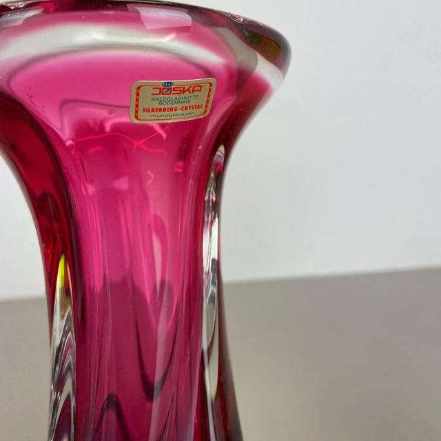 Vintage German Vase in Hand Blown Crystal Glass from Joska, 1970s, Set of 2 For Sale - Image 10 of 18