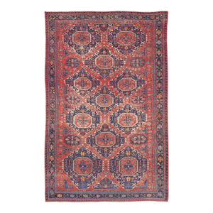 Antique Caucasian Sumack Rug With Geometric Medallion Design 11'10 X 16'6