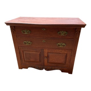 Late 1800's Oak Washstand For Sale