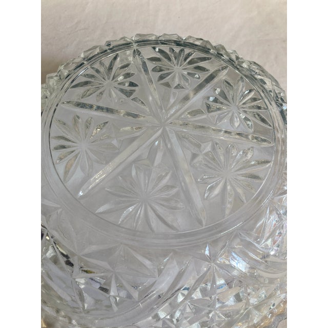 Vintage Cut Glass Serving Bowl For Sale - Image 9 of 9