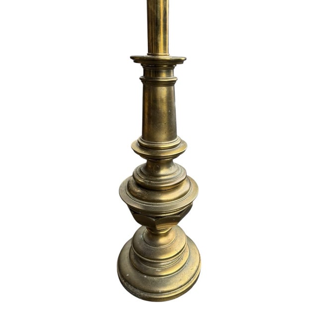 1970s Vintage Heavy Solid Brass Table Lamp | Neoclassical Hollywood Regency Decor For Sale - Image 5 of 13