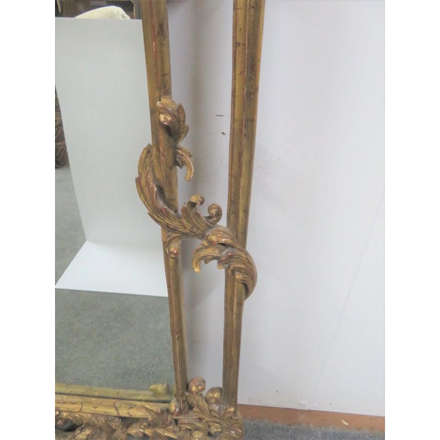 19th Century Italian Wood Gold Gilt Carved Mirror For Sale - Image 4 of 7