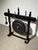 Large Gong with Carved Wooden Stand and Mallet For Sale - Image 4 of 9